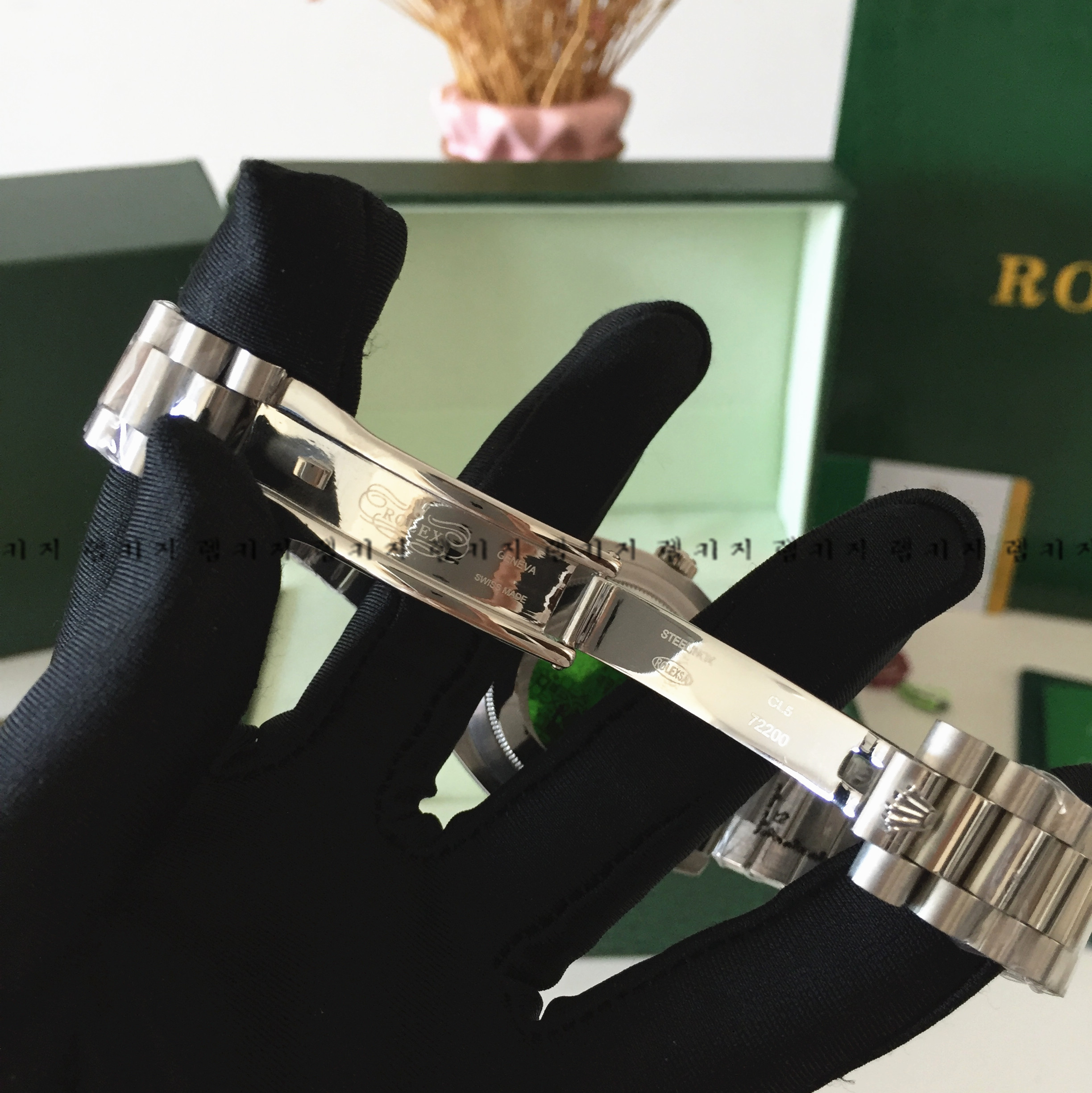 로렉스 데이데이트 그레이다이얼 스틸 메탈시계